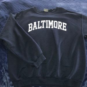 a crew neck sweatshirt